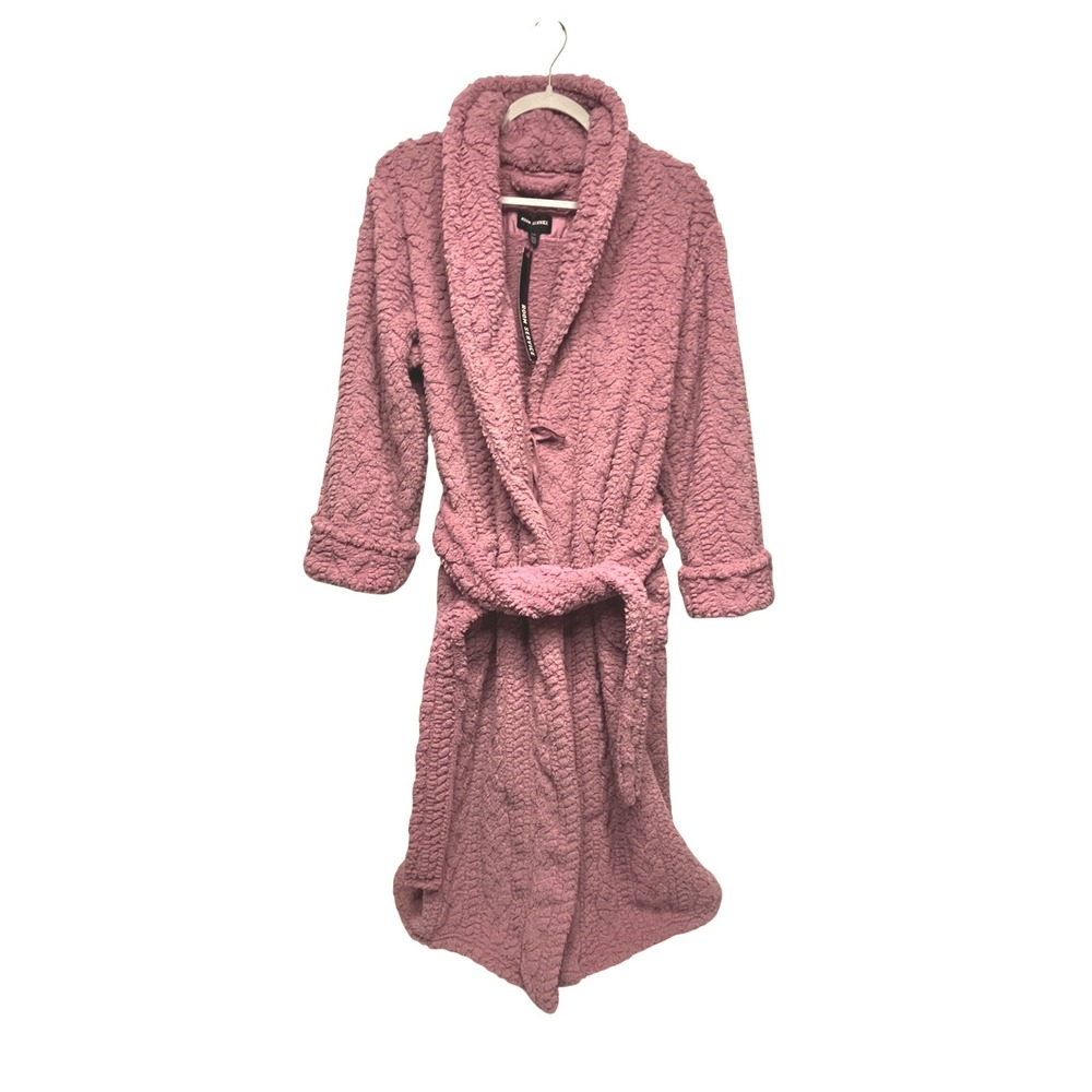 Room Service Womens Mauve Pink Sherpa Robe Shawl Collar ZRS55130 Size M NWT
